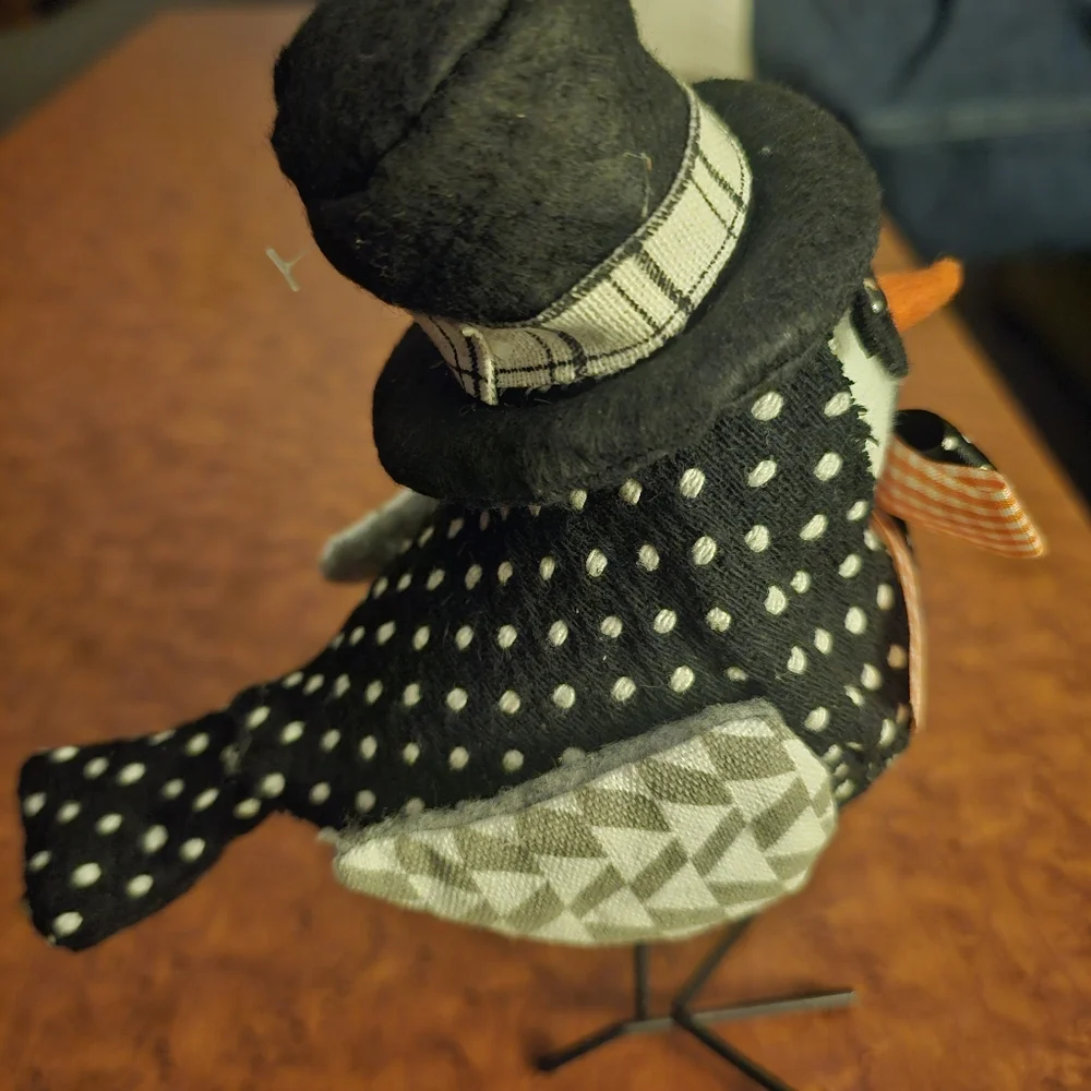 Charming Black and Orange Bird Figurine